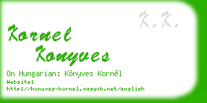 kornel konyves business card